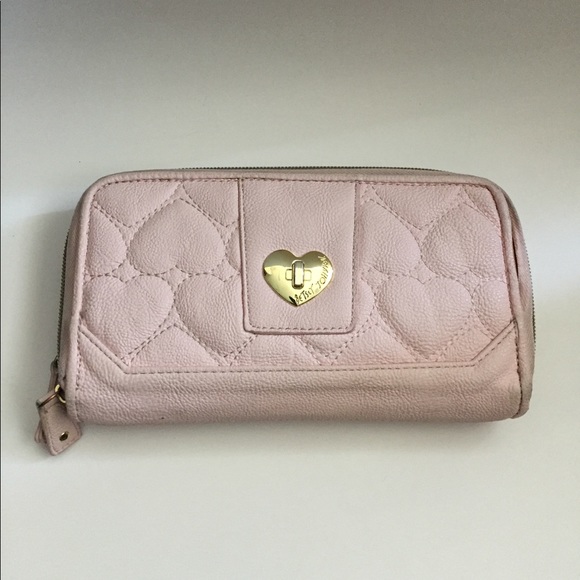 Betsey Johnson Handbags - Pink Heart Patterned Betsey Johnson Clutch Wallet